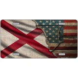 Alabama/American Flag Novelty Metal License Plate 12" x 6" (LP)