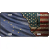 Alaska/American Flag Novelty Metal License Plate 12" x 6" (LP)