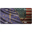 Indiana/American Flag Novelty Metal License Plate 12" x 6" (LP)