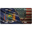 New York/American Flag Novelty Metal License Plate 12" x 6" (LP)