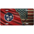 Tennessee/American Flag Novelty Metal License Plate 12" x 6" (LP)