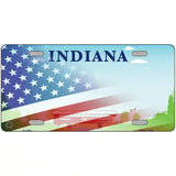 Indiana Bridge Plate American Flag Novelty Metal License Plate 12" x 6" (LP)