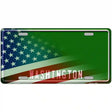 Washington with American Flag Novelty Metal License Plate LP-12472 12" x 6" (LP)