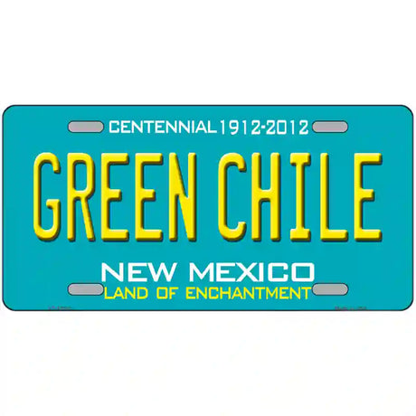 Green Chile New Mexico Green Novelty Metal License Plate 12" x 6" (LP)