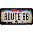 Route 66 Texas Novelty Metal License Plate 12" x 6" (LP)