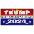 Re-Elect Trump 2024 Novelty Metal License Plate 12" x 6" (LP)