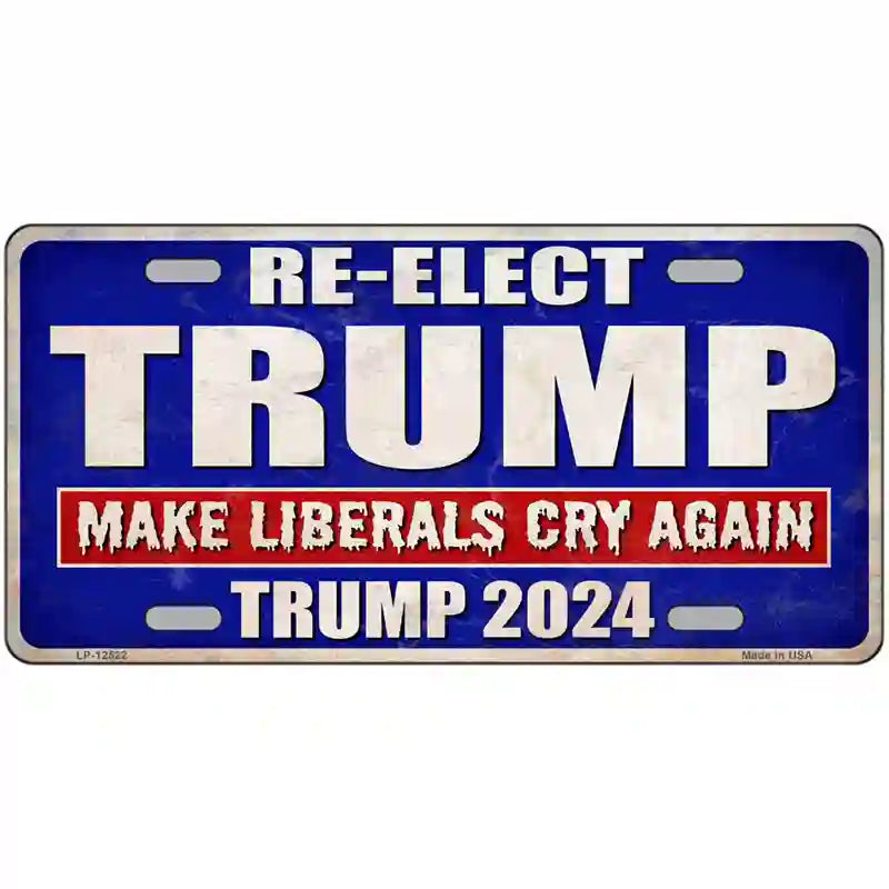 Re-Elect Trump 2024 Novelty Metal License Plate LP-12522