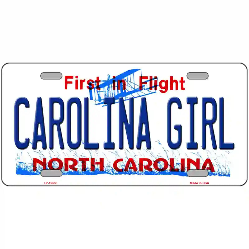 Carolina Girl North Carolina Novelty Metal License Plate 12" x 6" (LP)