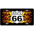 Route 66 Flames Novelty Metal License Plate 12" x 6" (LP)