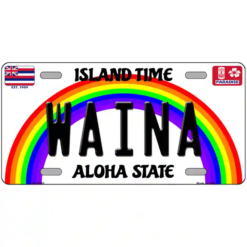 Waina Hawaii Novelty Metal License Plate 12" x 6" (LP)