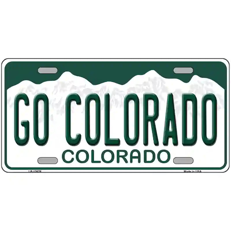 Go Colorado Novelty Metal License Plate 12" x 6" (LP)