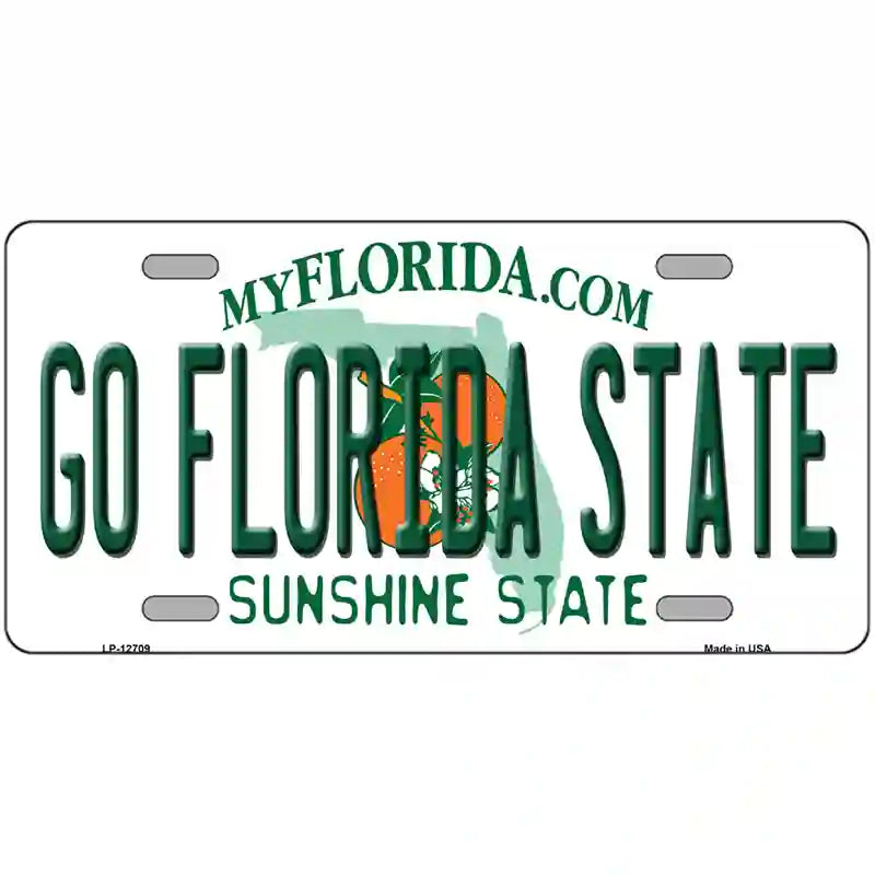 Go Florida State Novelty Metal License Plate 12" x 6" (LP)