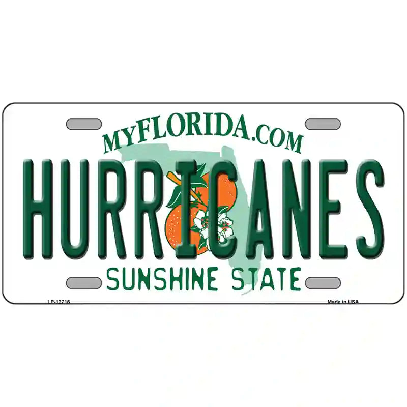 Hurricanes Novelty Metal License Plate 12" x 6" (LP)