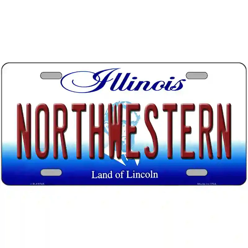 Northwestern Novelty Metal License Plate 12" x 6" (LP)