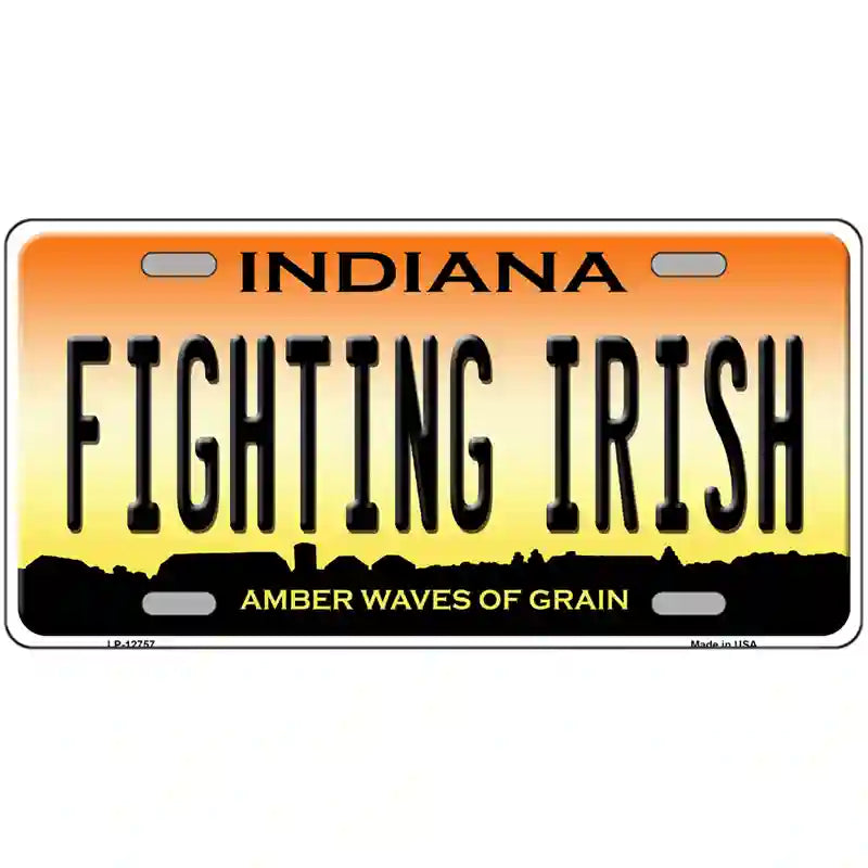 Fighting Irish Novelty Metal License Plate Tag 12" x 6" (LP)