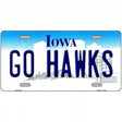 Go Hawks Iowa Novelty Metal License Plate Tag 12" x 6" (LP)