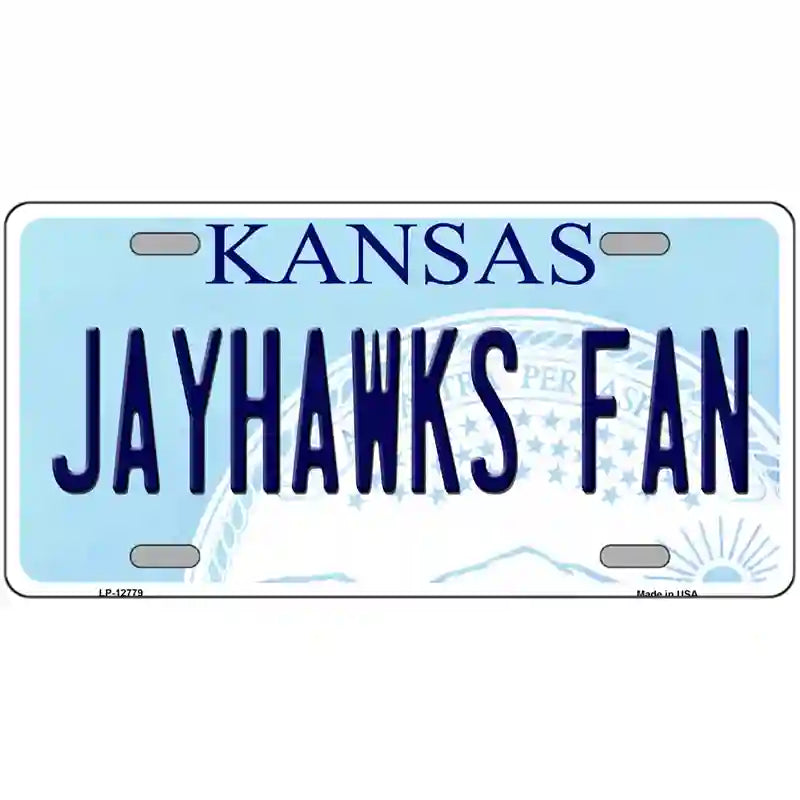 Jayhawks Fan Novelty Metal License Plate Tag 12" x 6" (LP)