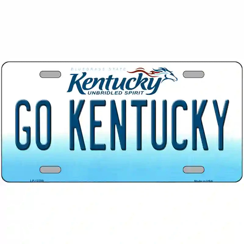 Go Kentucky Novelty Metal License Plate Tag 12" x 6" (LP)