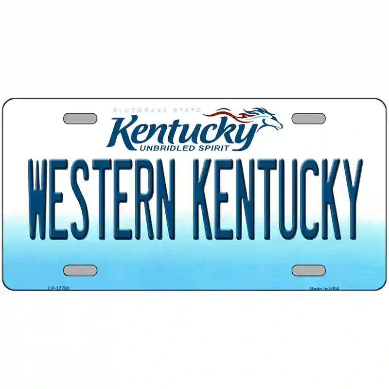 Western Kentucky Novelty Metal License Plate Tag 12" x 6" (LP)