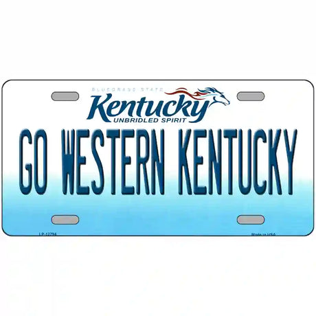 Go Western Kentucky Novelty Metal License Plate Tag 12" x 6" (LP)