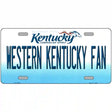 Western Kentucky Fan Novelty Metal License Plate Tag 12" x 6" (LP)