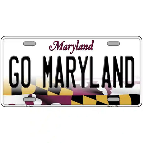 Go Maryland Novelty Metal License Plate Tag 12" x 6" (LP)