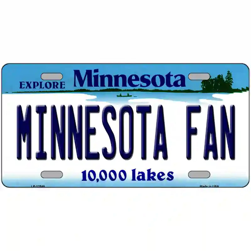 Minnesota Fan Novelty Metal License Plate 12" x 6" (LP)