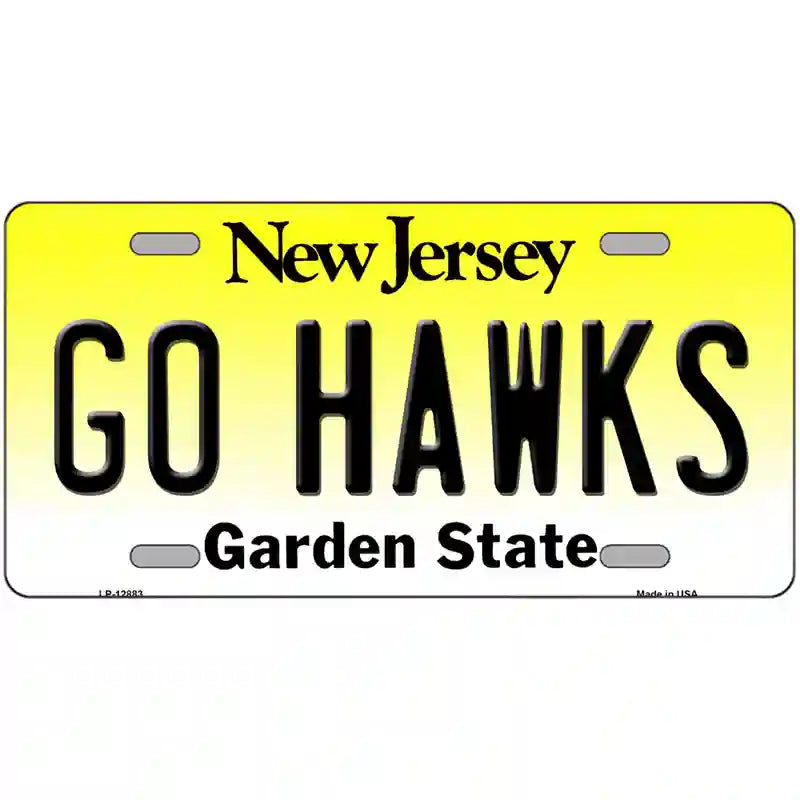 Go Hawks New Jersey Novelty Metal License Plate 12" x 6" (LP)