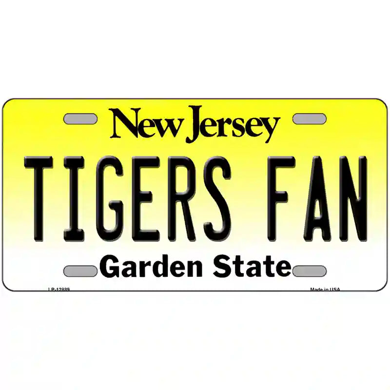 Tigers Fan New Jersey Novelty Metal License Plate 12" x 6" (LP)