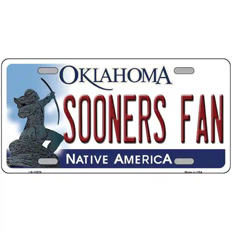 Sooners Fan Novelty Metal License Plate 12" x 6" (LP)