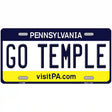 Go Temple Novelty Metal License Plate 12" x 6" (LP)