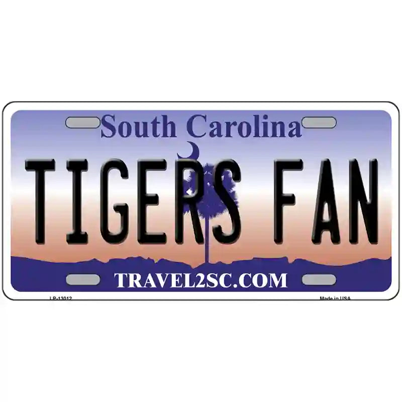 South Carolina Plate Tigers Fan Novelty Metal License Plate 12" x 6" (LP)