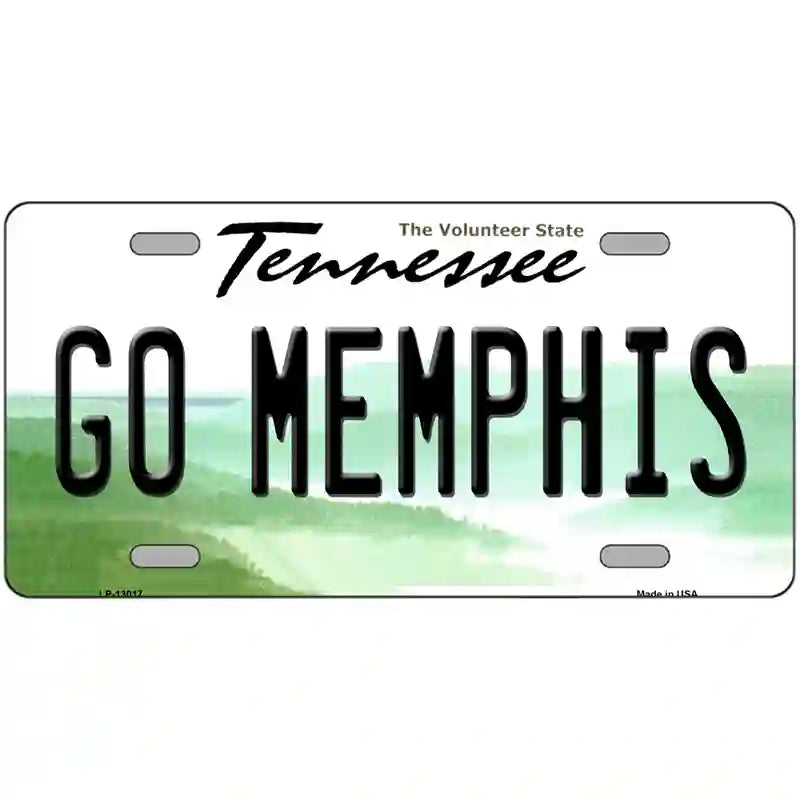 Go Memphis Novelty Metal License Plate 12" x 6" (LP)