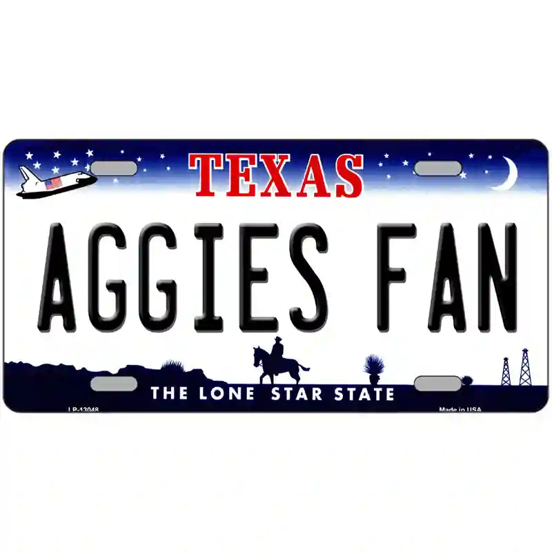 Aggies Fan Texas Novelty Metal License Plate 12" x 6" (LP)