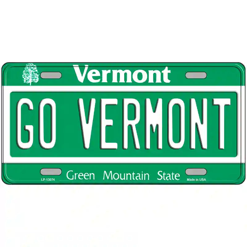 Go Vermont Novelty Metal License Plate 12" x 6" (LP)