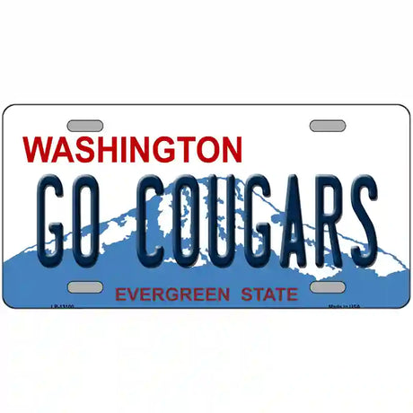 Go Cougars Washington Novelty Metal License Plate 12" x 6" (LP)