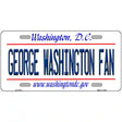 George Washington Fan Novelty Metal License Plate 12" x 6" (LP)