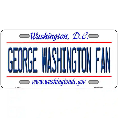 George Washington Fan Novelty Metal License Plate 12" x 6" (LP)