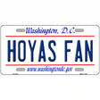 Hoyas Fan Novelty Metal License Plate 12" x 6" (LP)