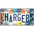 Chargers Strip Art Novelty Metal License Plate Tag 12" x 6" (LP)