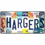 Chargers Strip Art Novelty Metal License Plate Tag 12" x 6" (LP)