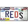 Reds Strip Art Novelty Metal License Plate Tag 12" x 6" (LP)