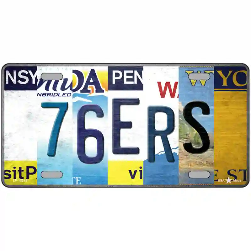 76ers Strip Art Novelty Metal License Plate Tag 12" x 6" (LP)