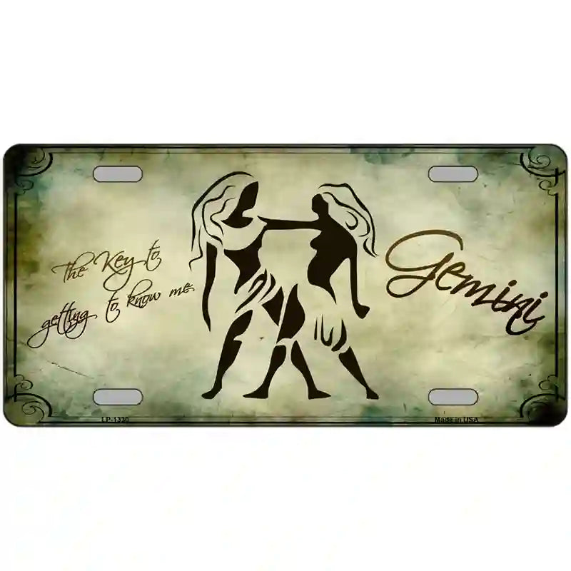 Gemini Zodiac Novelty Metal License Plate 12" x 6" (LP)