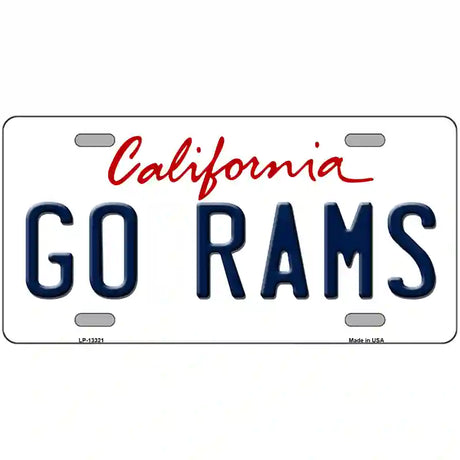 Go Rams Novelty Metal License Plate Tag 12" x 6" (LP)