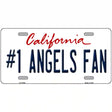 Number 1 Angels Fan Novelty Metal License Plate Tag 12" x 6" (LP)