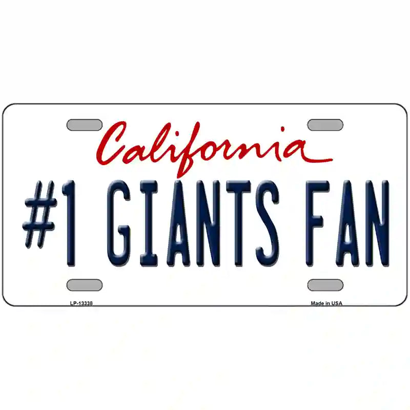 Number 1 Giants Fan Novelty Metal License Plate Tag 12" x 6" (LP)