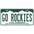 Go Rockies Novelty Metal License Plate Tag 12" x 6" (LP)