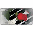 Piano Key Red Rose Novelty Metal License Plate 12" x 6" (LP)