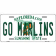 Go Marlins Novelty Metal License Plate Tag 12" x 6" (LP)